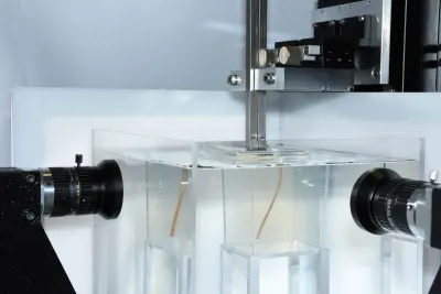 Tendon-driven ribbon navigating through a brain-mimicking phantom.